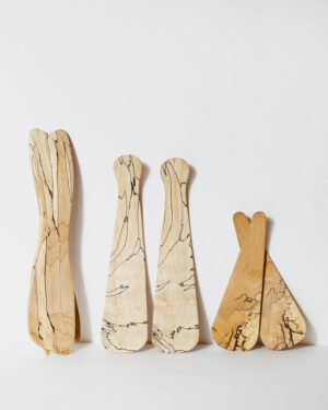 Handmade spalted salad servers