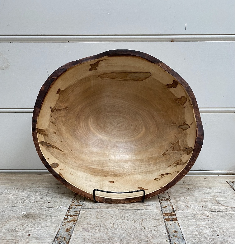 Large Live Edge Ambrosia Maple Bowl (15")