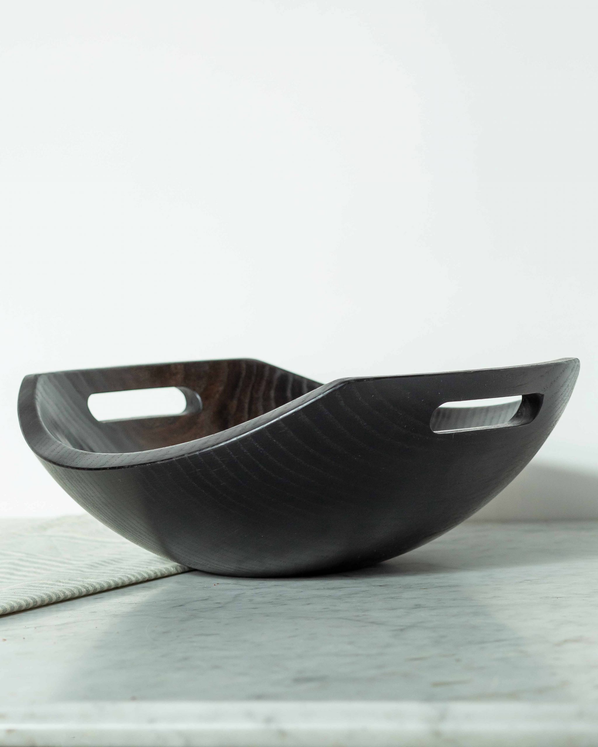 wood bowl with handles