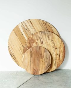splated maple round cutting board by spencer peterman