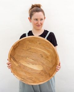wooden bowl with food safe wood finish