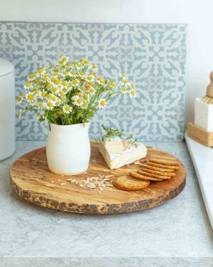 splated maple round cutting board by spencer peterman