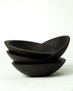 Ebonized bowls classic round salad bowl set