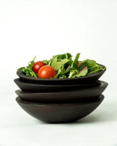 ebonized black wood finish wooden bowl salad bowl ebonized wooden bowl