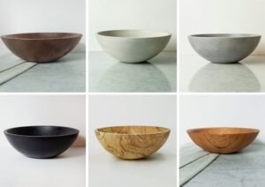 classic round handmade wooden bowls salad