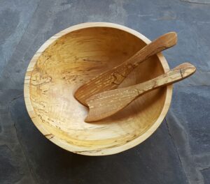 Spalted maple bowl and servers timeless kitchen collection handmade