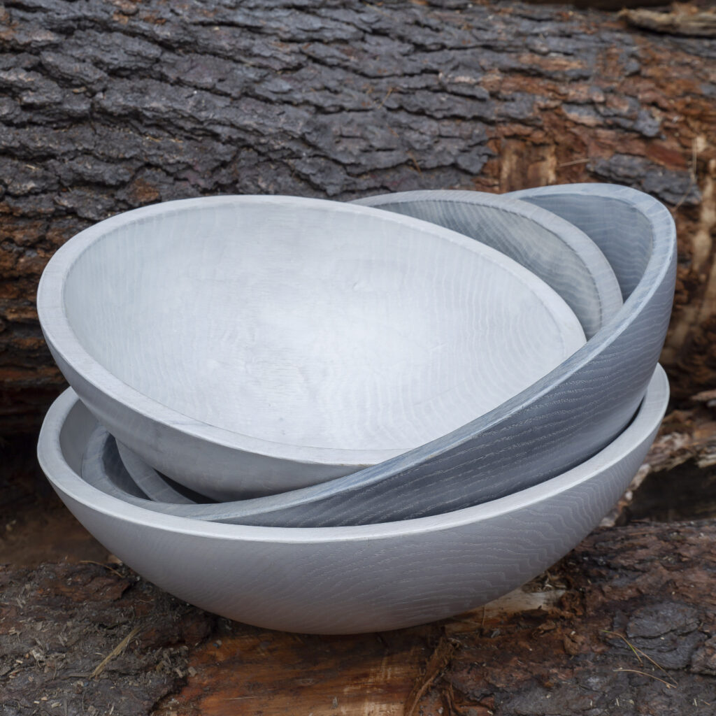 hand-turned wooden bowls