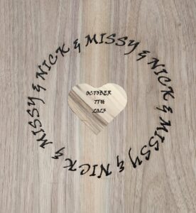 custom wood engraving for an anniversary