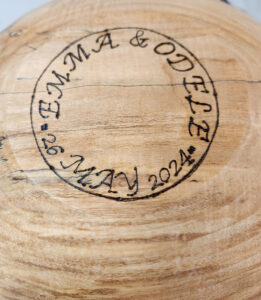 personalized anniversary wood engraving