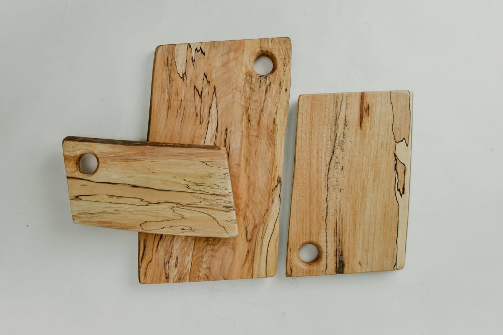 Handmade Spalted maple live edge wooden cutting boards