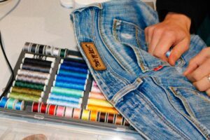 mending clothes