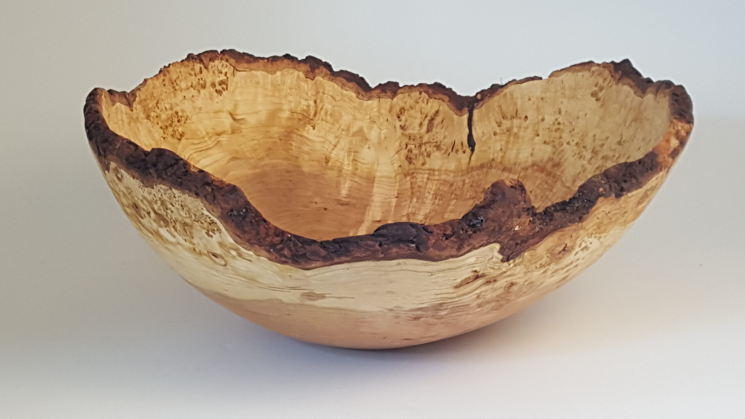 Extra Large Live Edge Cherry Burl Wooden Bowl (17") - Image 2