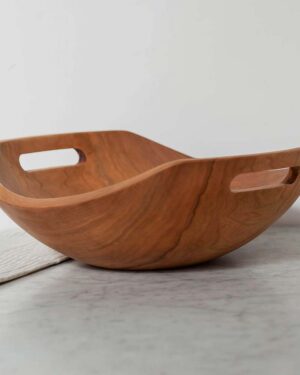 Wooden Harvest Bowls with Handles