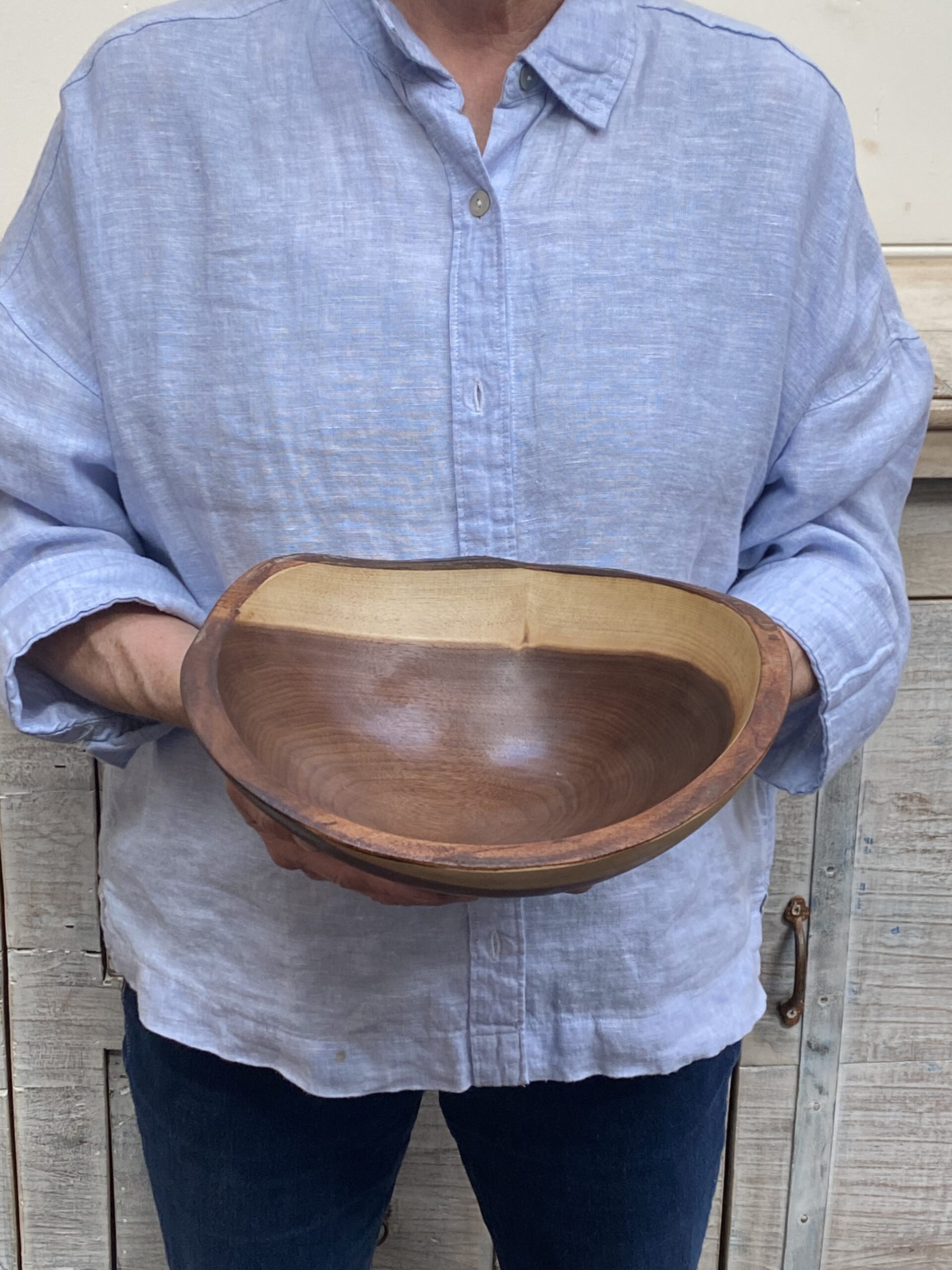 Live Edge Black Walnut Wood Bowl (13")