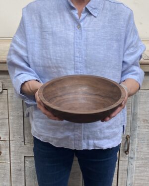 Small Black Walnut Round Wooden Bowl (10")