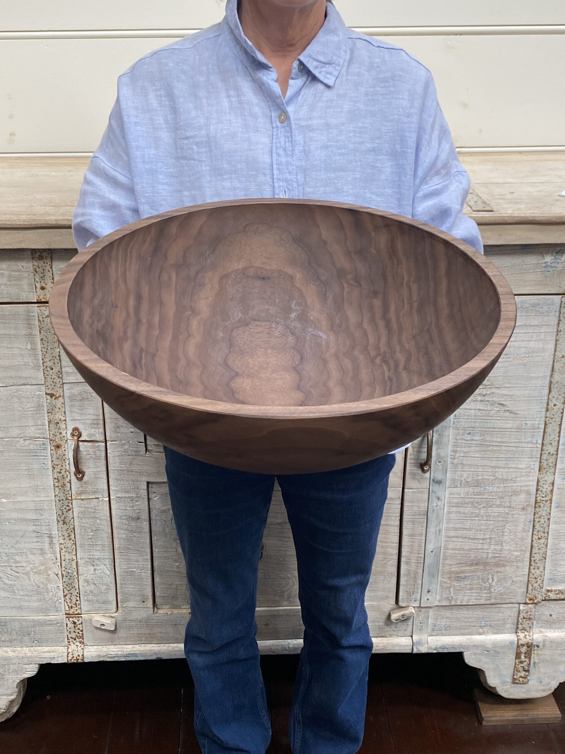 XXL Black Walnut Wooden Bowl (21")
