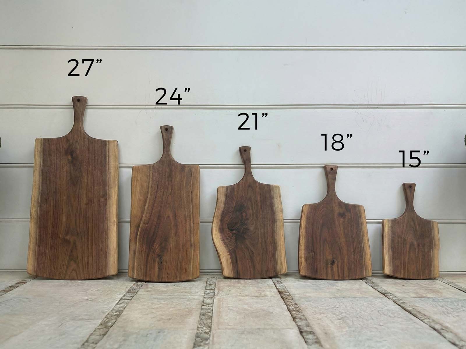 Large, Live Edge, Black Walnut Wooden Cutting Board with Handle (21”) - Image 2