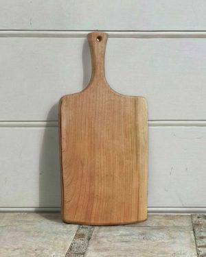 Medium, Live Edge, Cherry Wooden Cutting Board with Handle (18”)