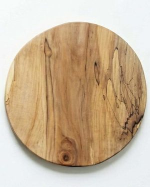 Medium, Spalted Maple Round Wooden Cutting Board (10”)