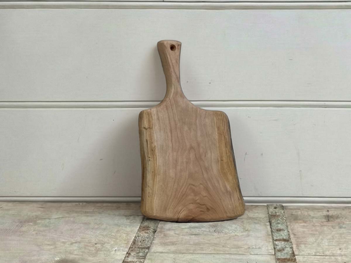 Small, Live Edge, Cherry Wooden Cutting Board with Handle (15”)