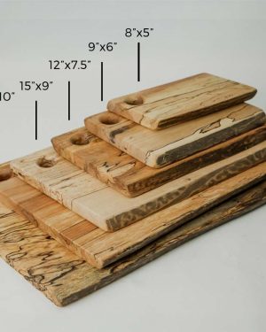 Extra-Large, Spalted Maple Rectangular Natural Edge Wooden Cutting Board (18” × 10”)